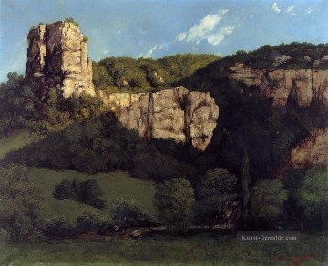  courbet maler - Landschaft Bald Rock im Tal von Ornans Realismus Gustave Courbet Berg